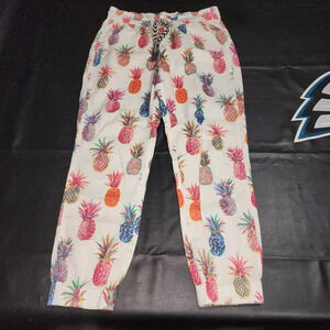 J Crew Womens Seaside Ratti Painted Pineapple Jogger Pants‎ 0